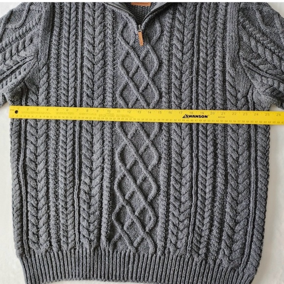 Canadiana Cable Knit Sweater Mens XL 1/4 Zip Preppy Office Fisherman Hipster - Picture 10 of 15
